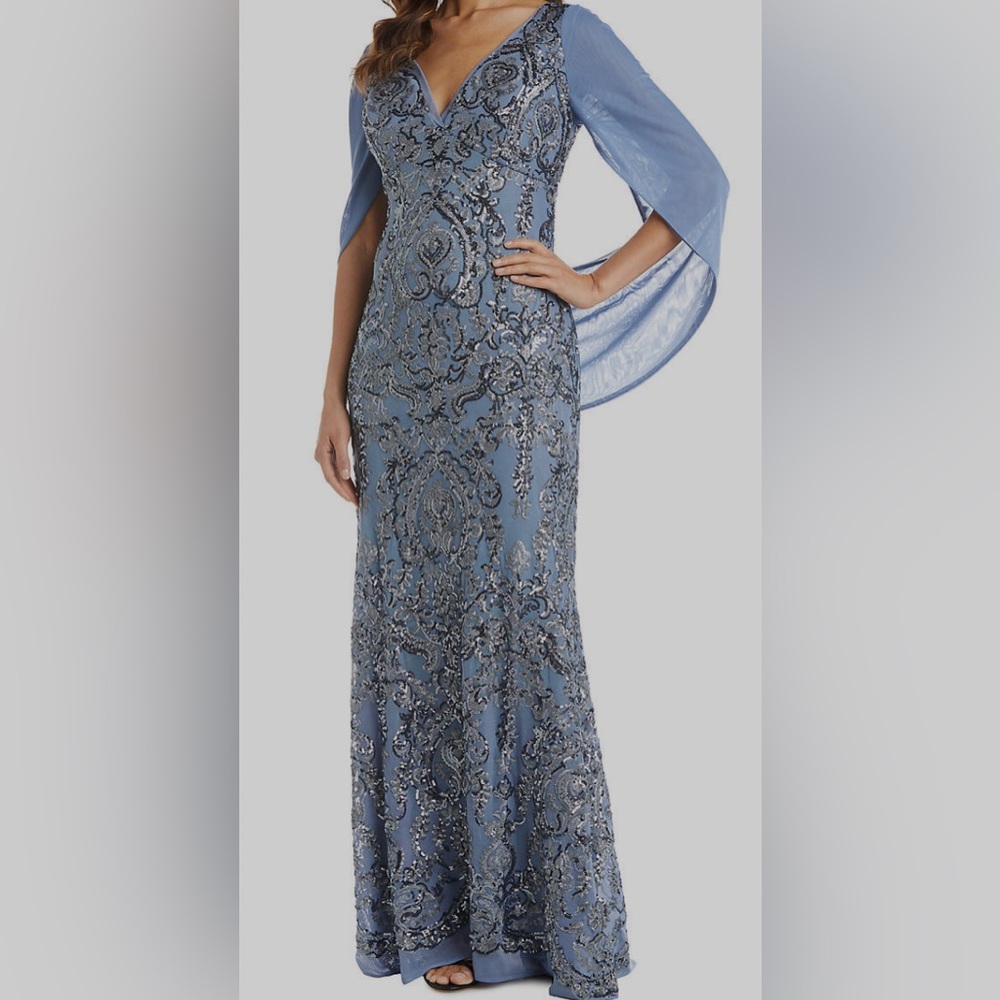 R & M Richard’s women’s long v-neck sequined dress - Size 6